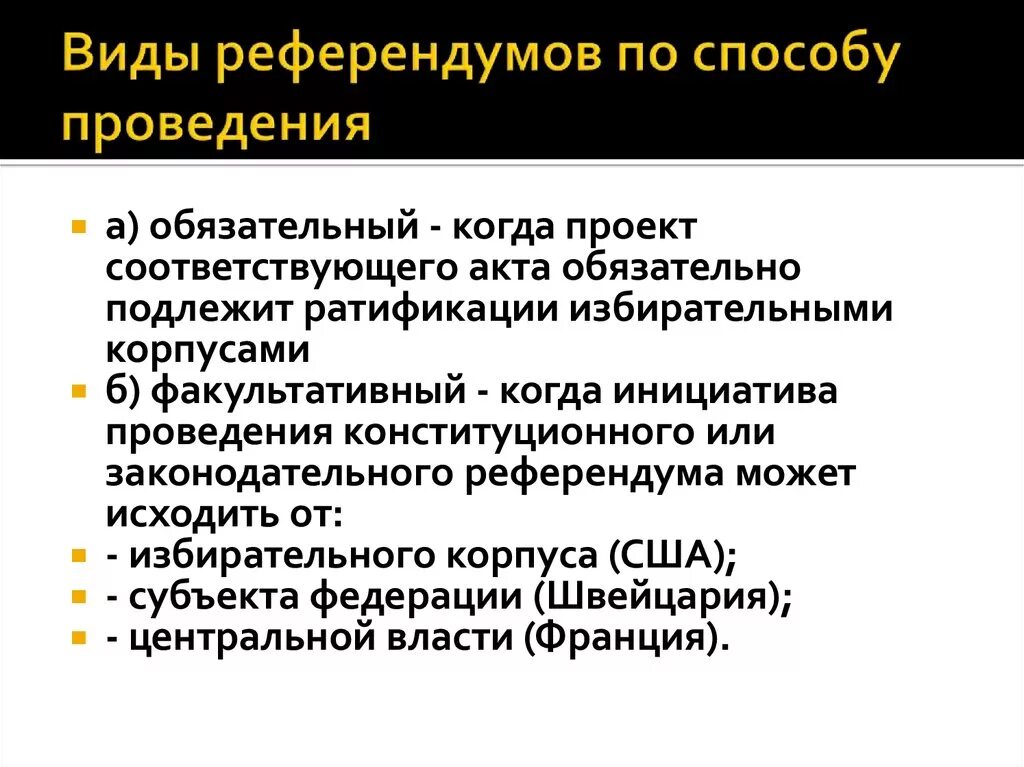 В референдуме является. Виды референдумов. Референдум понятие. Виды референдумов в зарубежных странах. Референдум понятие и виды.