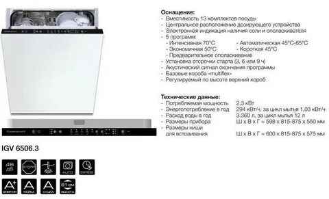 Вес посудомойки