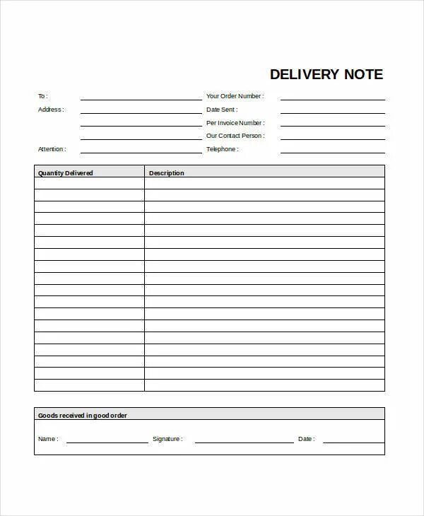 Delivery Note. Delivery Note образец. Delivery Note form. Документ Деливери нот. Order notes