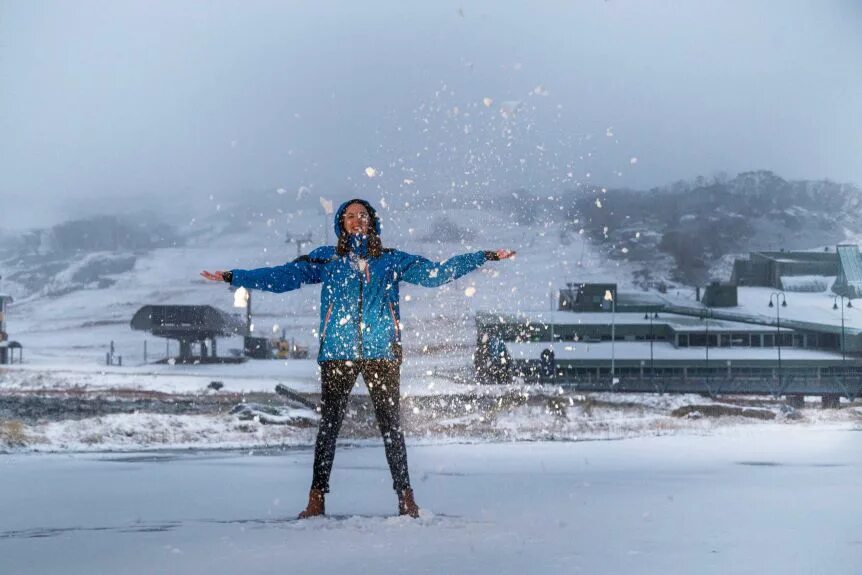 Across the snow. Across the snow