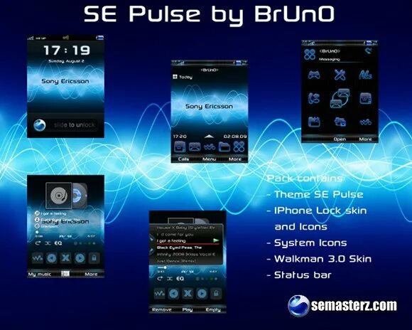 Sony Ericsson uiq3. Walkman Theme Sony Ericsson. Sony Ericsson Blue Theme. Ericsson на Symbian. Pulse by isq unreleased