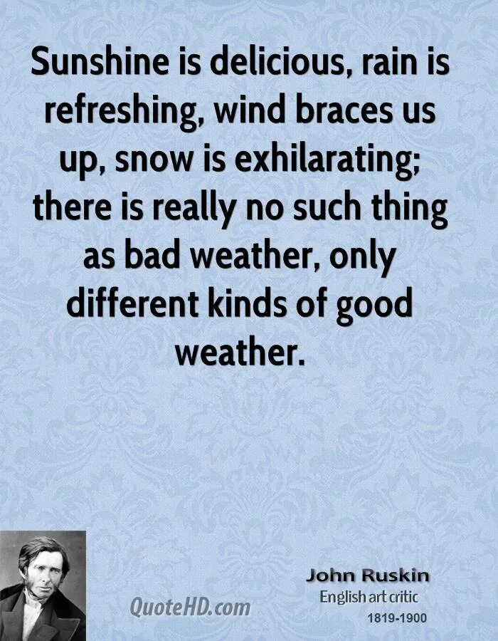 Refresh quote. Quotes about London weather. There is no Bad weather, there are only Bad clothes.. Such it up