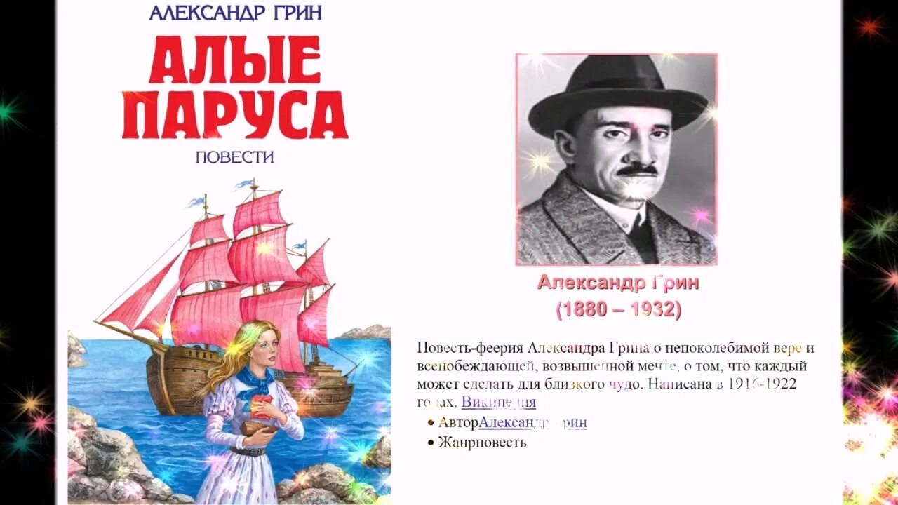 Алые паруса грин краткое содержание по главам. А. Грин "Алые паруса". Книга Алые паруса (Грин а.).