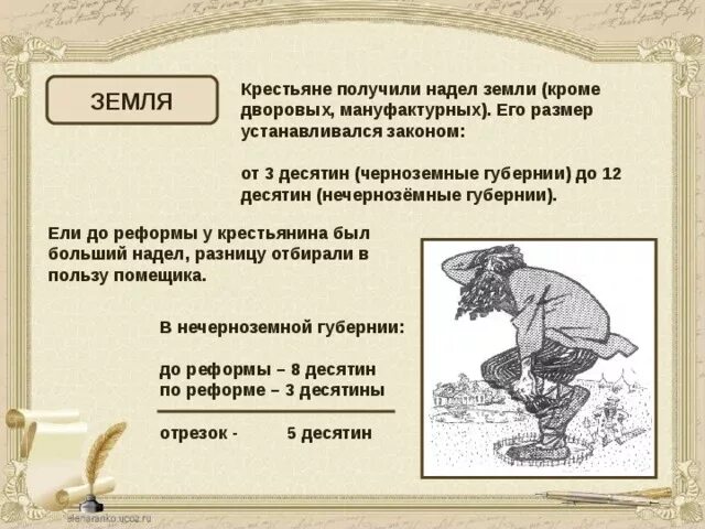 Крестьяне получили землю в полную собственность. Наделы по крестьянской реформе 1861 г. Надел это в истории. Земельный надел крестьян. Крестьянские наделы реформы 1861.