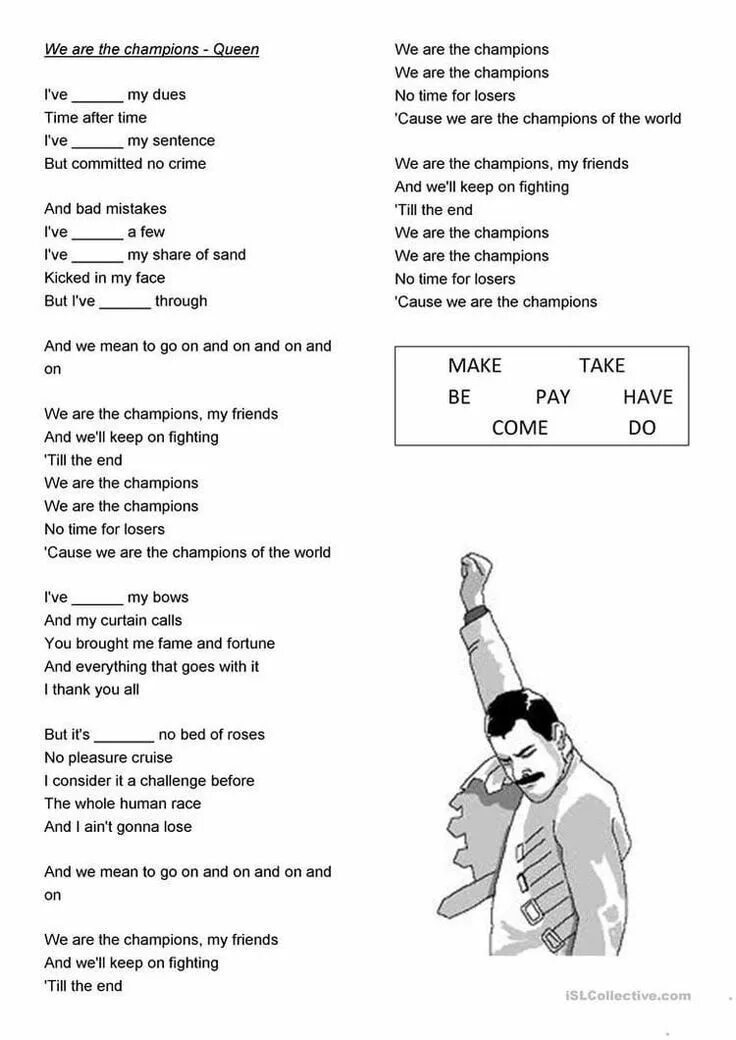 We are the Champions Queen текст. We are the Champions текст. We are the Champions текст и перевод. We are the Champions Queen Worksheet. Английская песня dancing