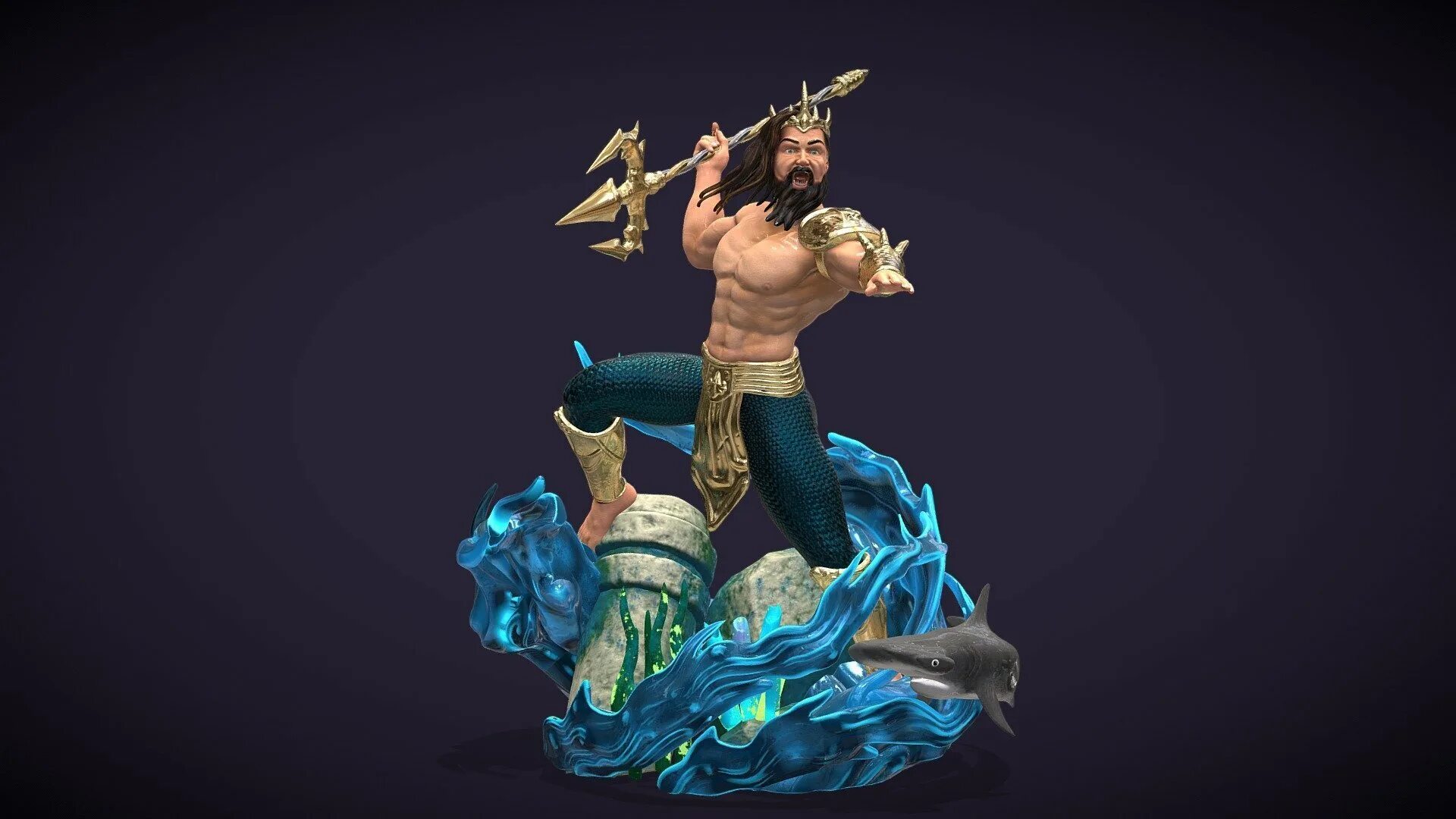 Poseidon (Посейдон) 3*. Посейдон 3d модель. Костюм Посейдона. Нептун Бог.