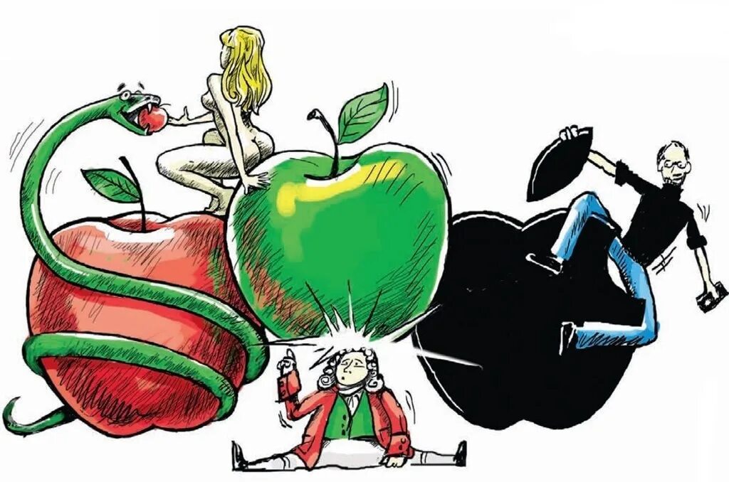 Яблоки не падают никогда отзывы. Ньютон и яблоко. Яблоко упало. Яблоко на голову Ньютона. Яблоко упало на голову Ньютону.