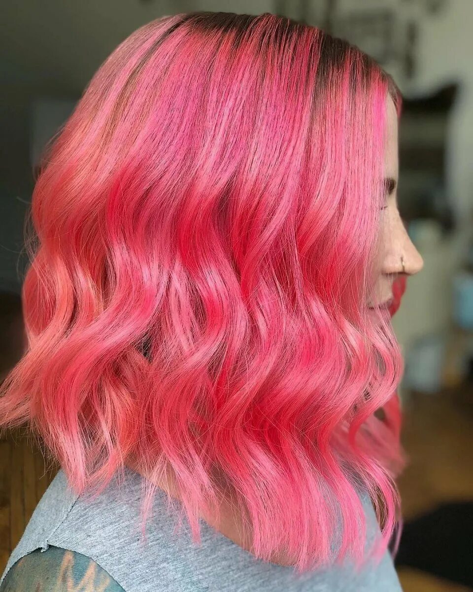 Изменить цвет на розовый. Pravana vivids magenta. неоновый розовый цвет волос. розовая краска. кислотно розовые волосы.