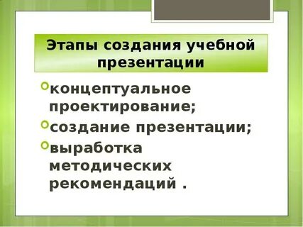 Разработка учебной презентации