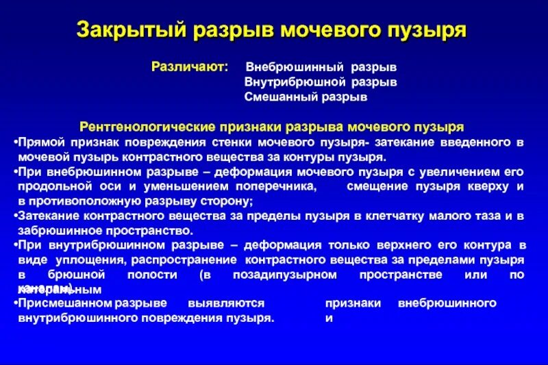 Симптомы внутрибрюшного разрыва мочевого пузыря. Внутрибрюшинное повреждение мочевого пузыря. Признаки внебрюшинного разрыва мочевого пузыря. Внутрибрюшинный разрыв мочевого пузыря.