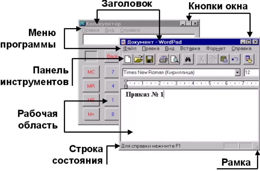 Назовите элементы управления. Элементы окна приложения. Название элементов окна программы. Элементы интерфейса программы. Строение окна программы.