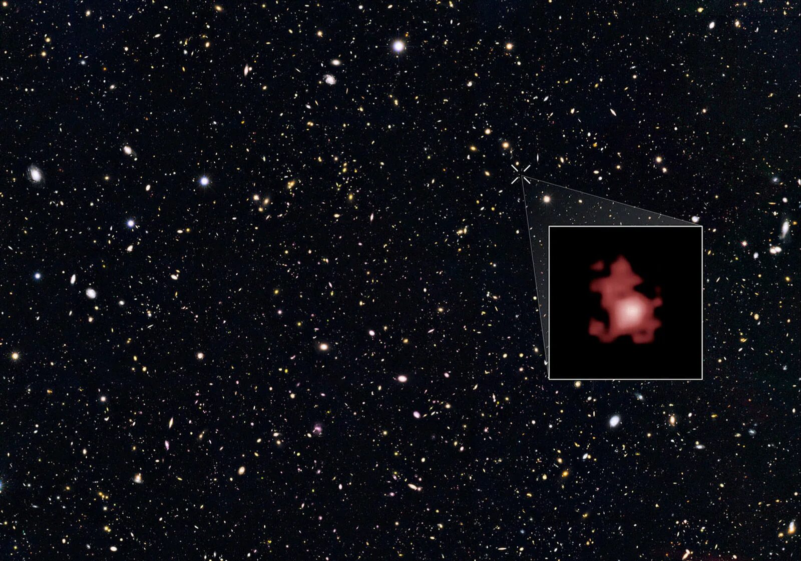 Самый далекий объект. GN-z11 Галактика. GN-z11 Галактика самая далекая. Галактика UDFJ-39546284. GN 11 Галактика.