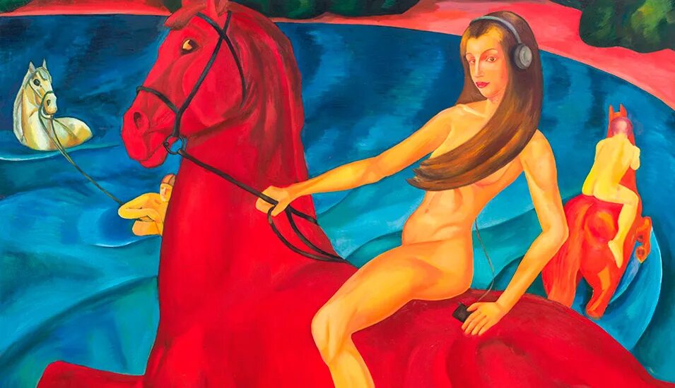 Пародия конь. Кандинский купание красного коня. Кустодиев купание красного коня. Водкин купание красного коня. Пародия конь.