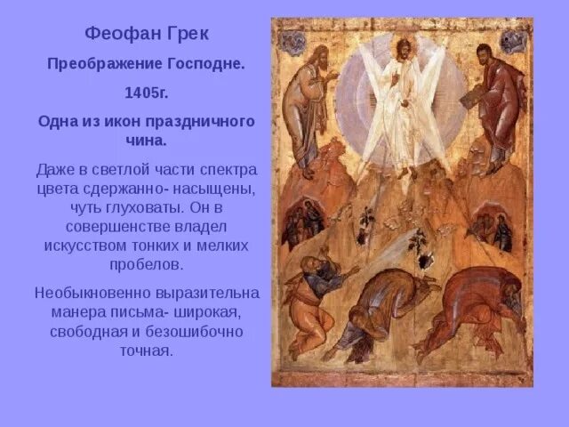 Преображение икона феофана грека. Преображение икона феофана грека
