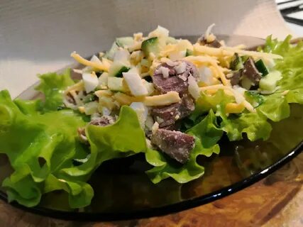 Салат сердцеедка с куриными сердечками