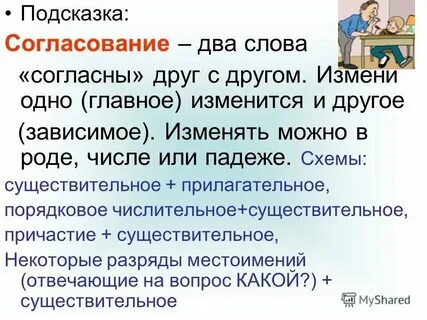 Согласование падежей в предложении