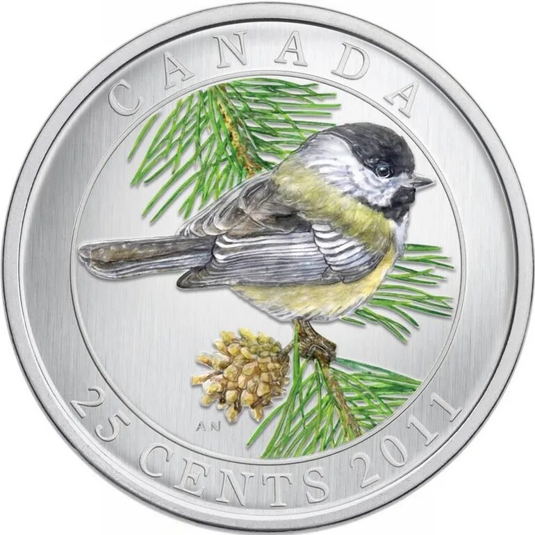 Монета с птичкой. Серебряные монеты Канады. Монеты синичка. 25 Центов Канада 2011 синица. Birds монеты