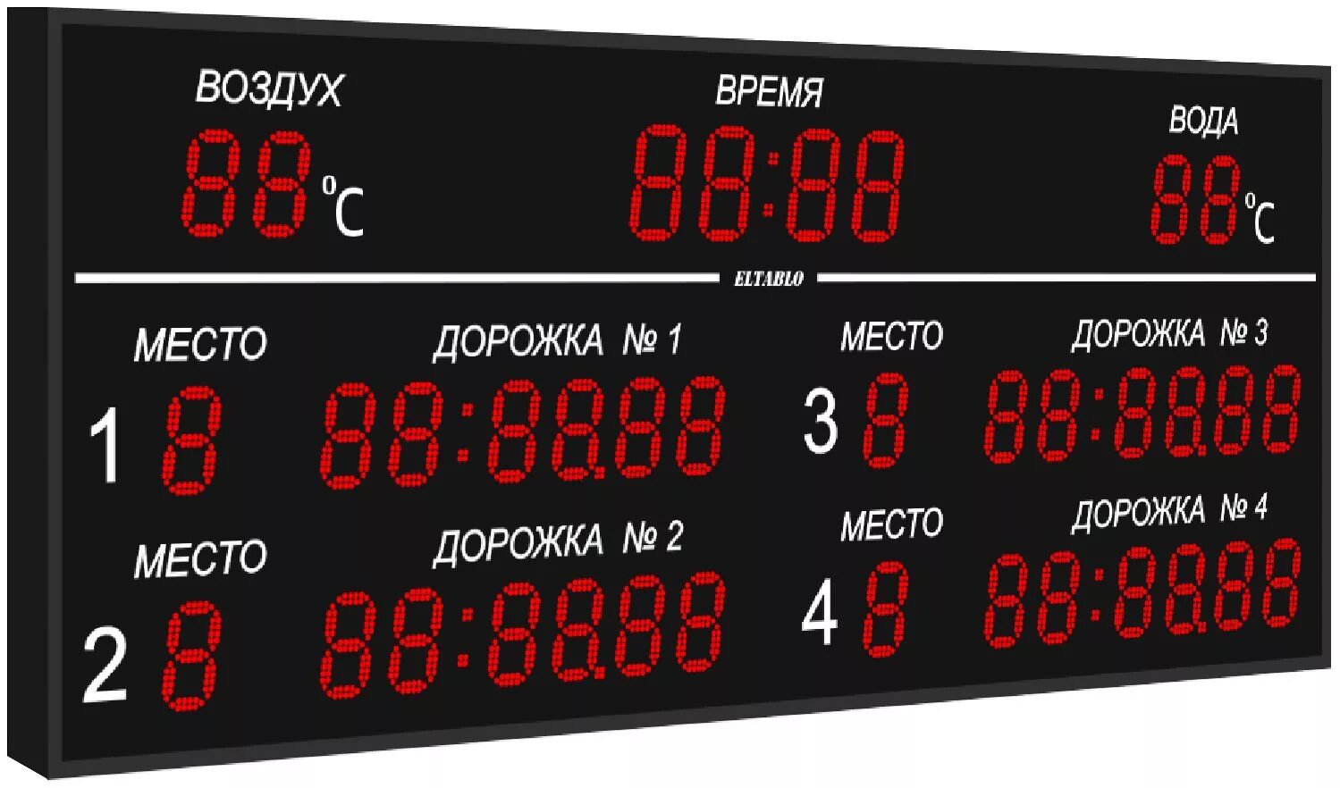 Табло для бассейна №10м. Модель ТС-130х16b_tx2-VL. Табло для бассейна eltablo. Табло для бассейна №14 ТС-150х12b_tx2_влажность (электронные табло). Табло. Электронное табло минеральные воды