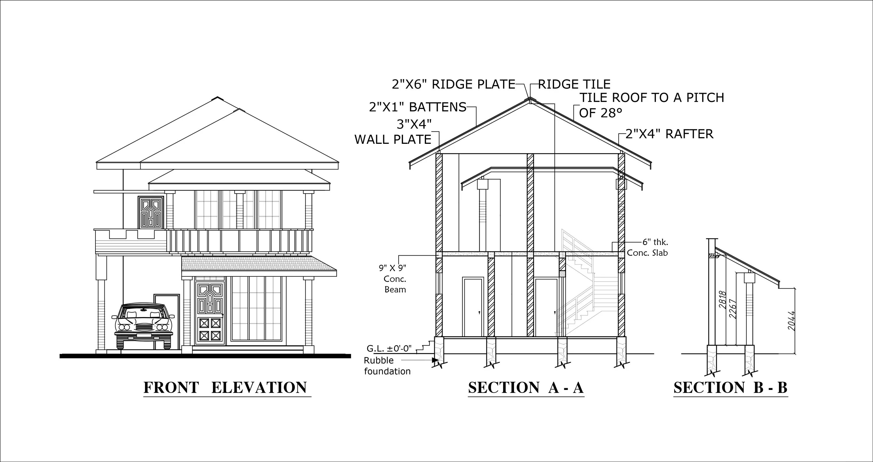 Section two. Section Plan. Беседка чертеж dwg. Elevation Plan. Elevations & Sections drawings.