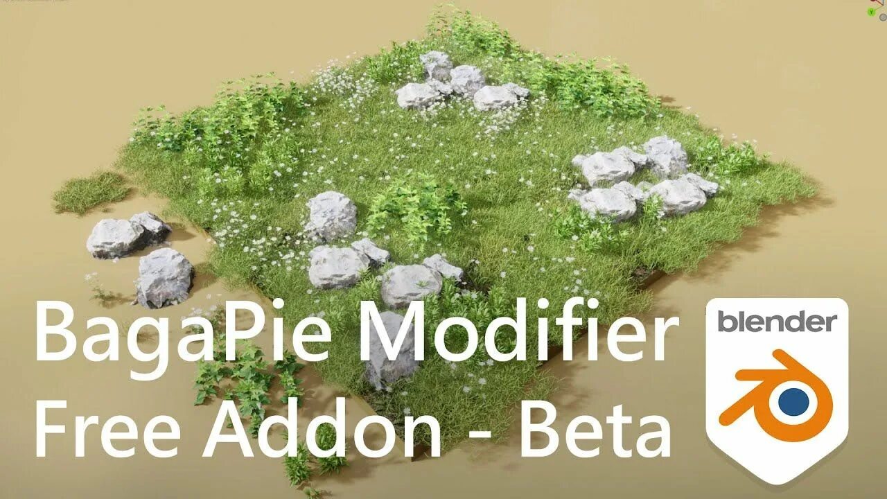 Bagapie addon blender. Bagapie assets. bagapie 3.0.2. bagapie modifier landscape.