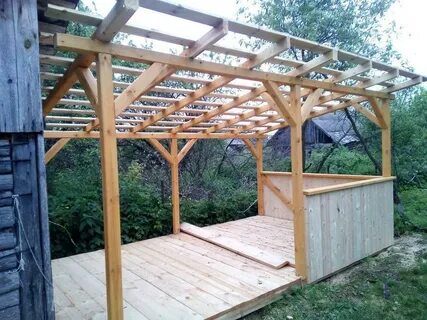 Беседка с односкатной крышей своими руками