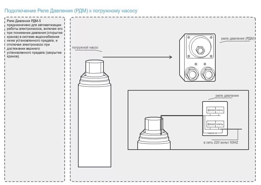 Схема подключения автоматики к глубинному. Схема электрического соединения реле давления насоса. Схема подключения реле водяного насоса давления. Реле давления РДМ-5 Джилекс. Реле давления воды для насоса схема подключения электрическая.