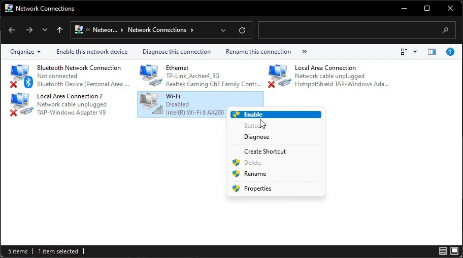 Enable networking