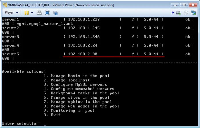 Use [Master]. Bitrix MYSQL Linux. Hosts update