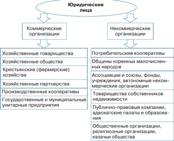 Коммерческие юридические лица. Виды юридических лиц. Виды юридических лиц коммерческие и некоммерческие. Юридические лица разделяются на.