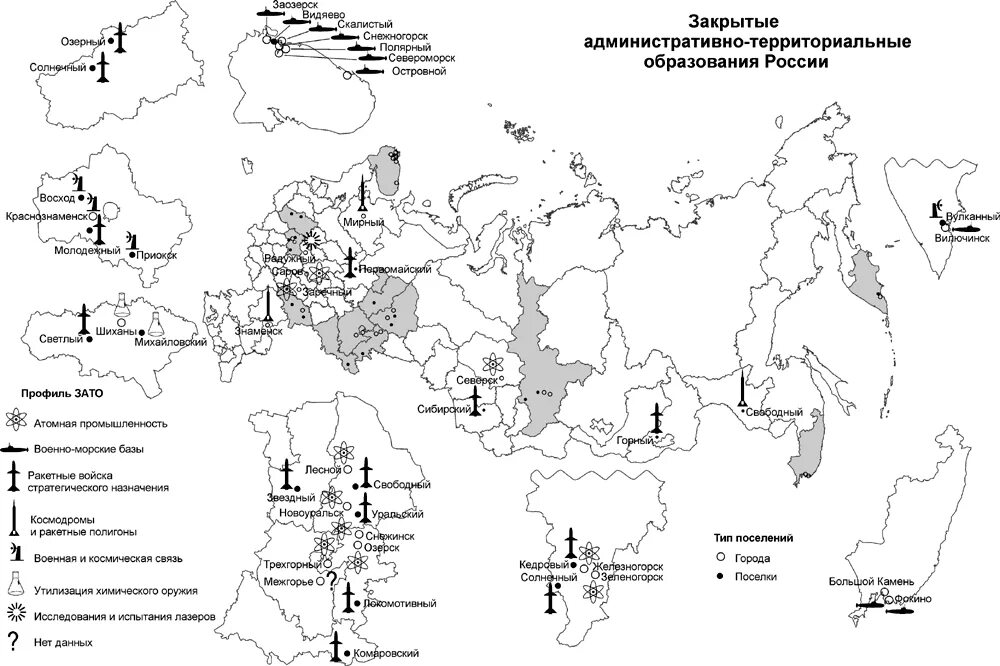 Закрытые административно территориальные образования рф