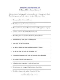 Relative clauses exercises