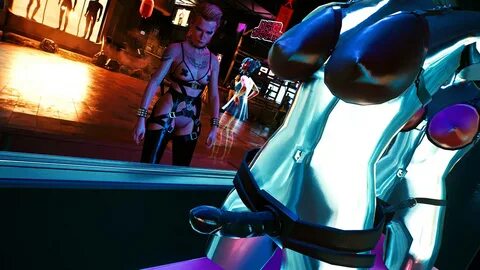 cyberpunk 2077, astromons, exhibitionism, female, meredith stout, naked, nu...