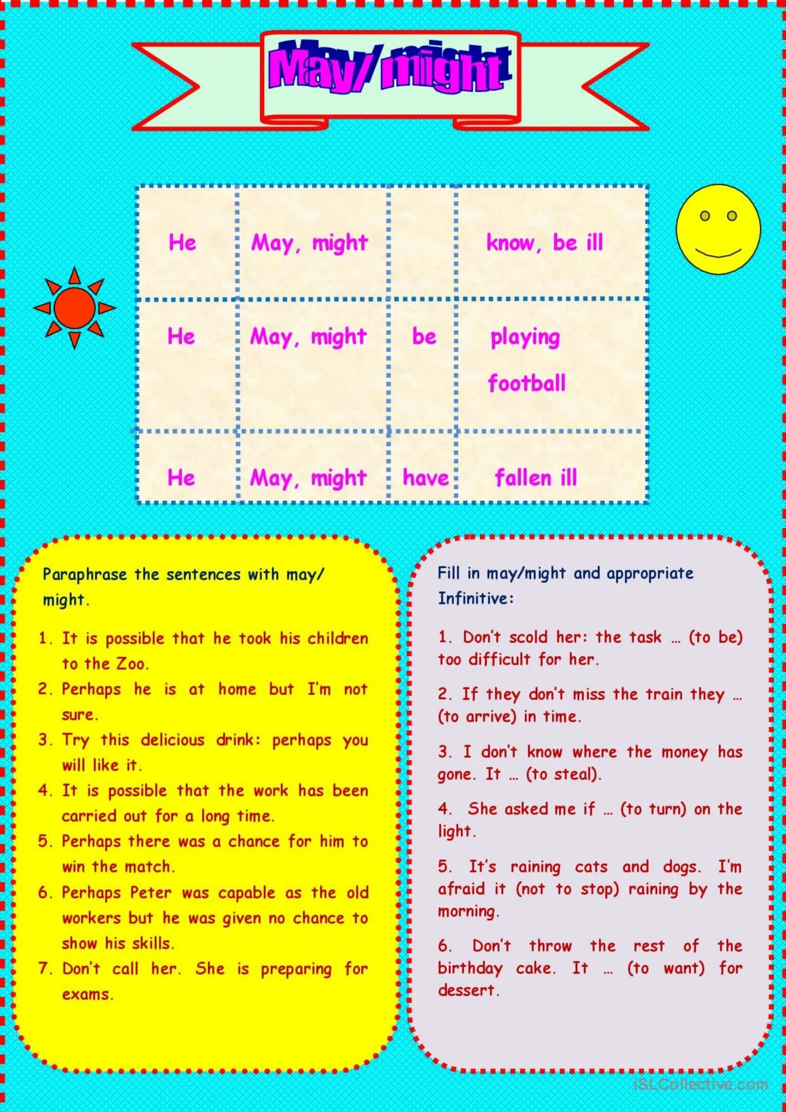 Fill in may might could. May might can разница worksheet. might have been грамматика. may might grammar. may might sentences.