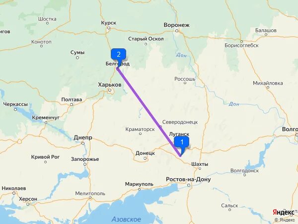 Расстояние белгородской области