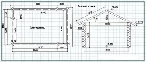 Чертеж гаража 6 6