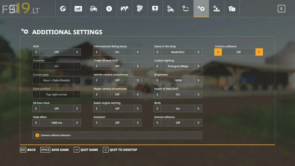 Мод на настройку графики. Настройка графики фс 19. фс 17 настройки. game settings. fs22 additional game settings.