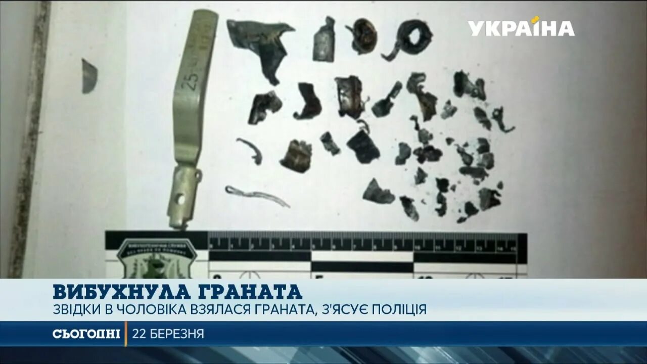 Граната разорвалась на два осколка
