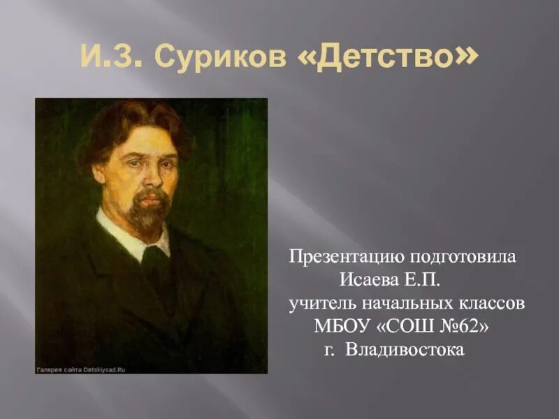 И з суриков лето 2 класс презентация. Суриков презентация.