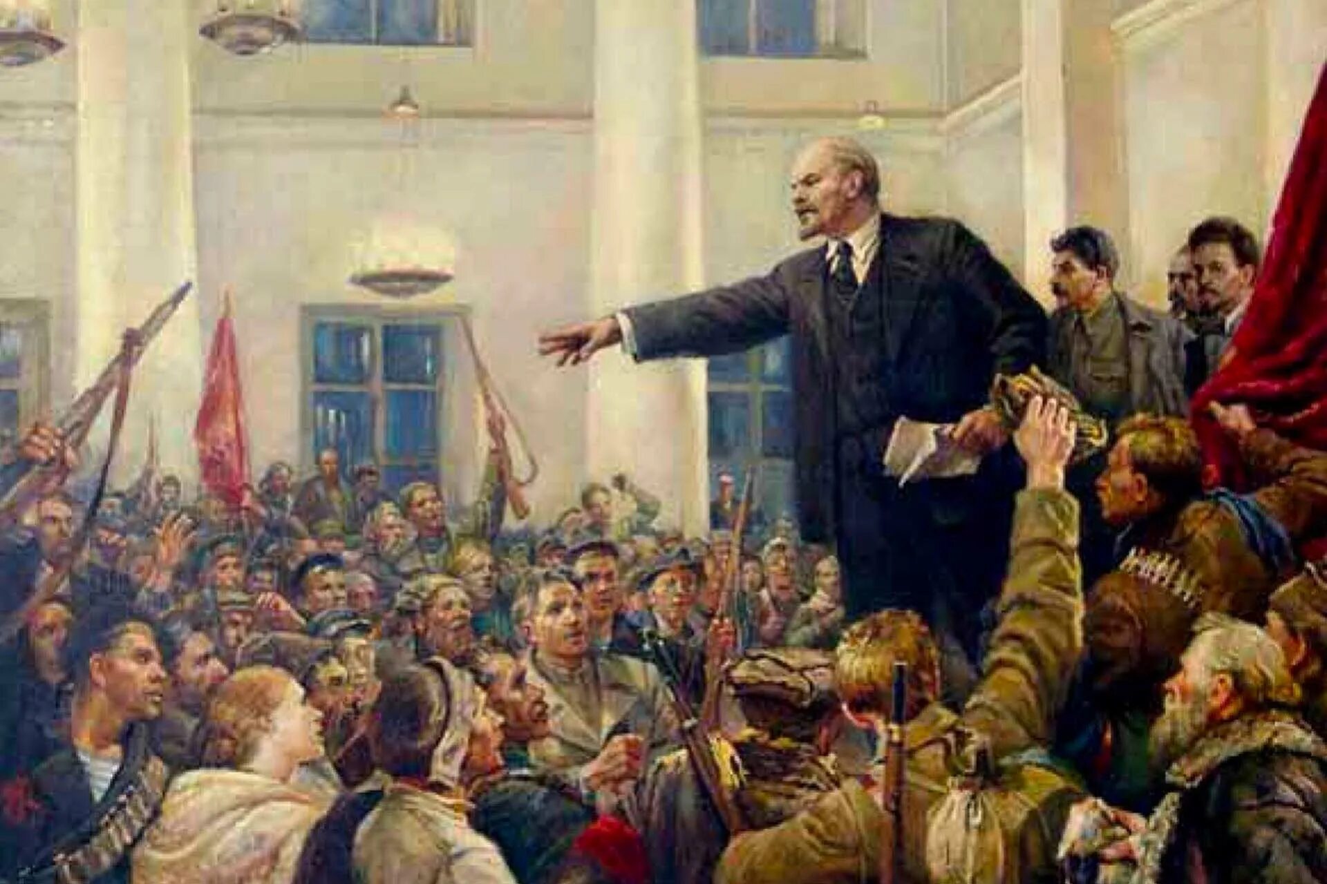 Ленин Октябрьская революция 1917. Серов Ленин провозглашает советскую власть. Две революции ленина