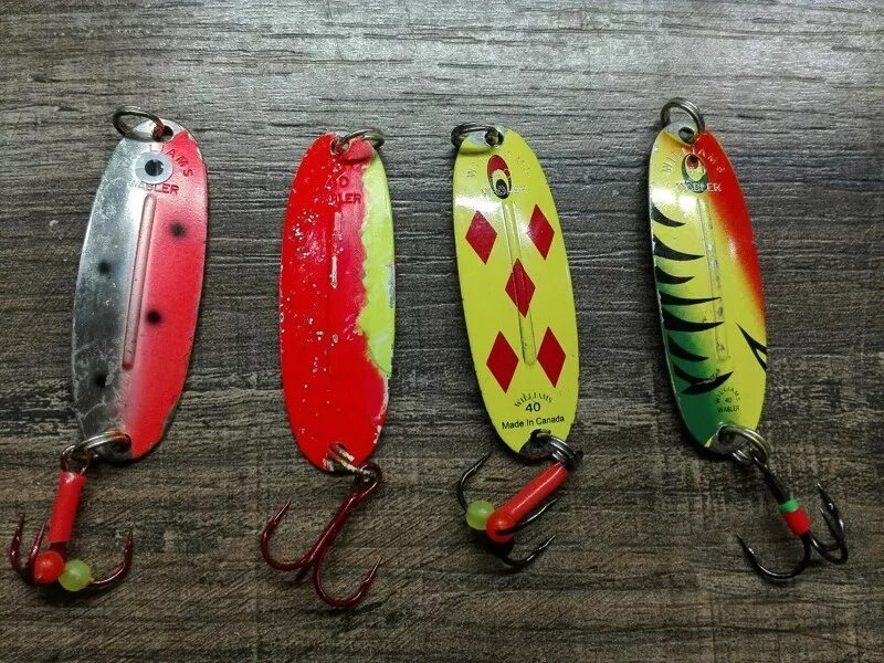 блесна gibbs. форелевая блесна pal. блесна aqua fish comet-2 9,0g, набор 2шт, цвет 62 (флуоресцентный окунь, золото. блесна wild trout. микроколебалки коробка.