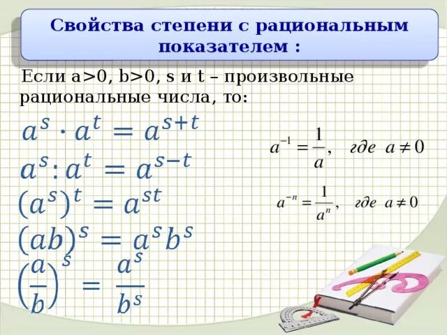 Степени рациональных чисел. Степени с действительными показателями и их свойства определение. Свойства степени с действительным показателем. Степени с рациональными и действительными показателями их свойства. Степень с рациональным и действительным показателем.