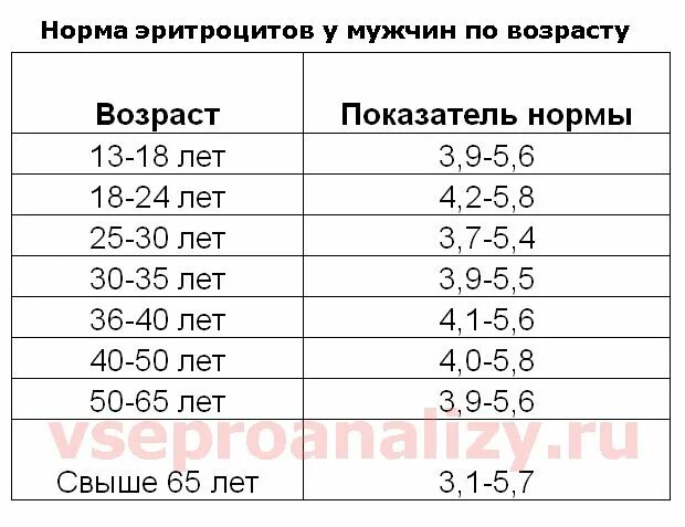 Эритроциты повышены у взрослого мужчины причины. Норма эритроцитов в крови у мужчин после 50 лет таблица. Показатель эритроцитов в крови у мужчин норма таблица по возрасту. Эритроциты в крови норма у мужчин по возрасту таблица. Норма эритроцитов в крови у женщин после 50 лет таблица.