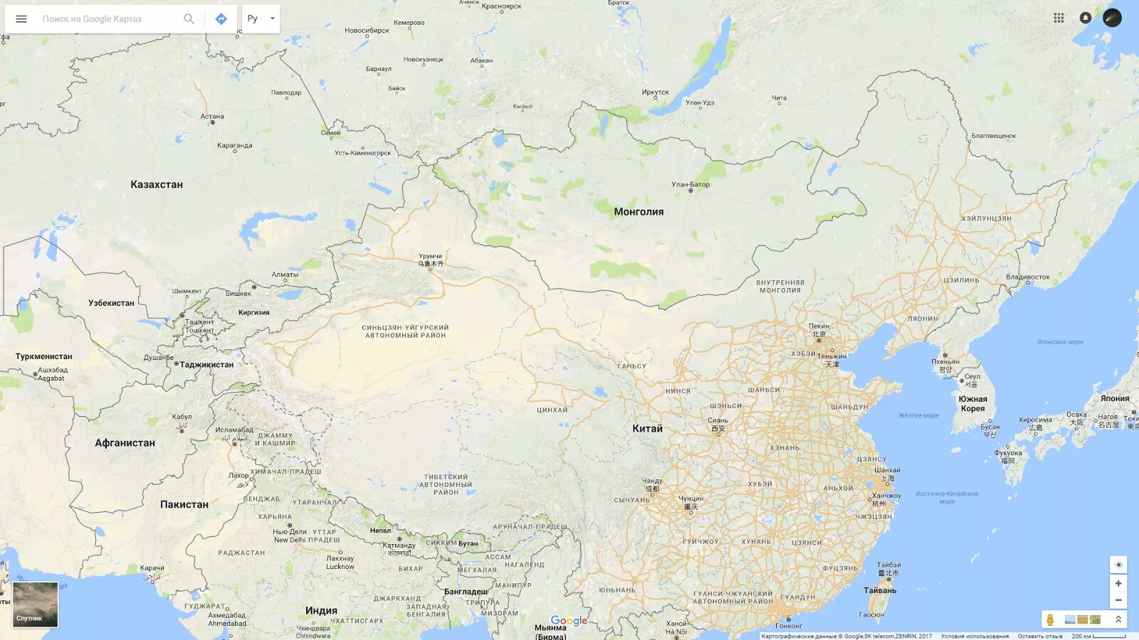 Монголия политическая карта. Границы Монголии на карте.