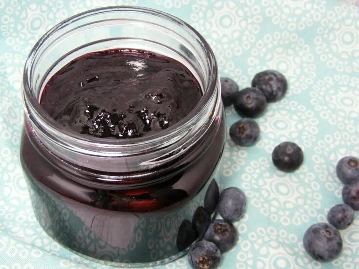 Blueberry jam. Blueberry jam (no added sugar).