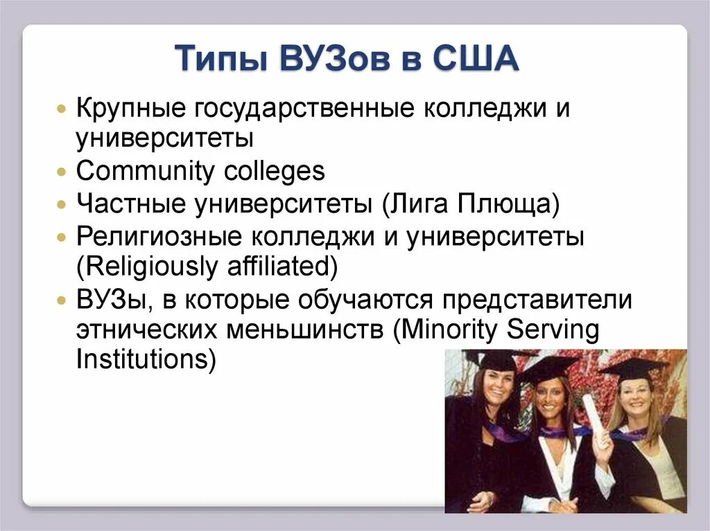 Типы вузов. Типы вузов в сша. типы университетов в сша. образование в америке презентация.