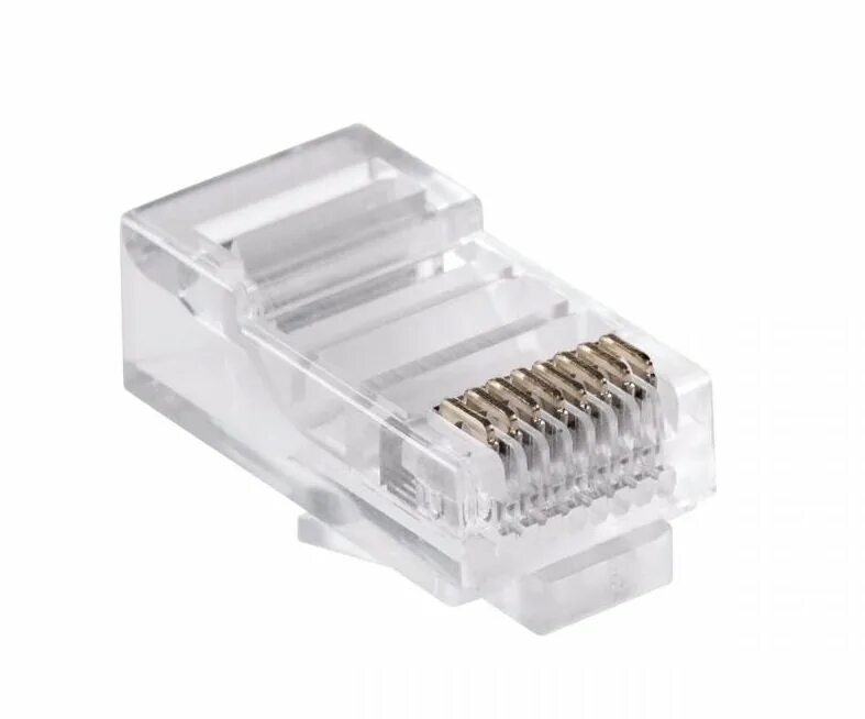 Разъем для сетевого кабеля. Rj45 (TP-8p8c) UTP. Коннектор-разъем RJ-45 (8p8c) категория Cat.5e UTP, быстрозажимной. Коннектор Lanmaster (twt-pl45-8p8c) UTP кат.5e rj45 прозрачный (упак.:100шт). Коннектор rj45 8p8c.