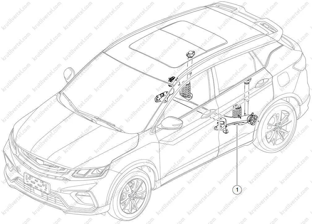 Джили кулрей габариты. Подвеска Джили кулрей. Geely Coolray чертеж. Geely Coolray габариты. Расположение блоков Geely Coolray.