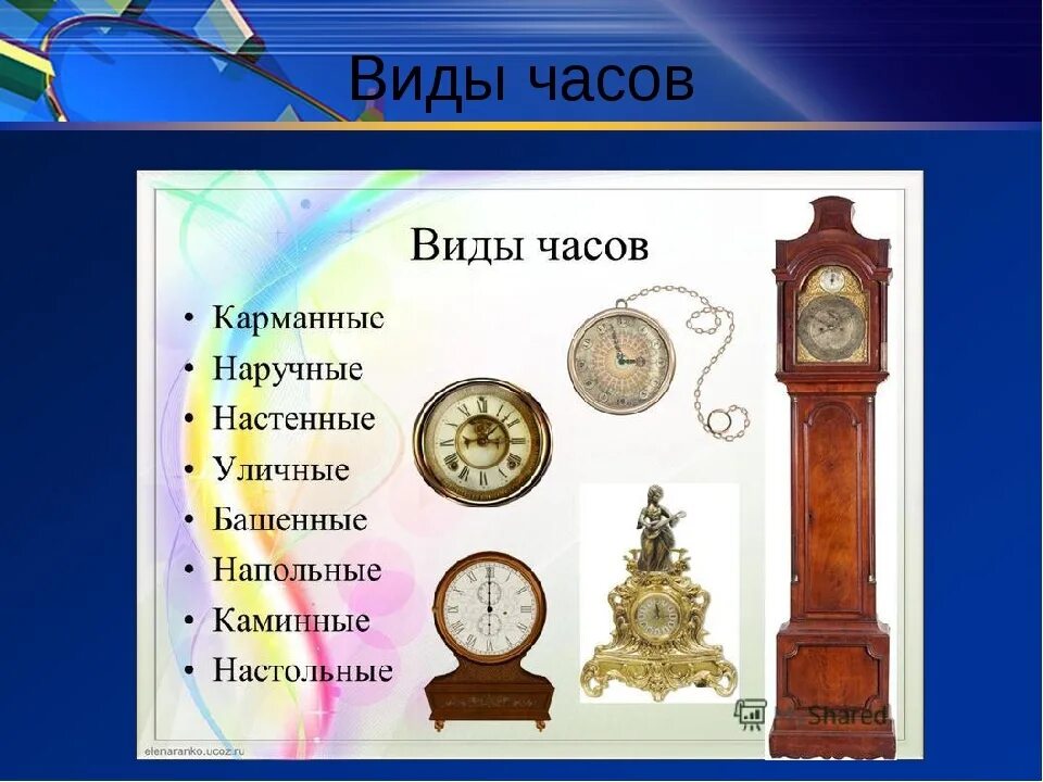 Часы для презентации. Какие бывают часы. История часов для детей. Виды часов для детей. Сообщение про часы