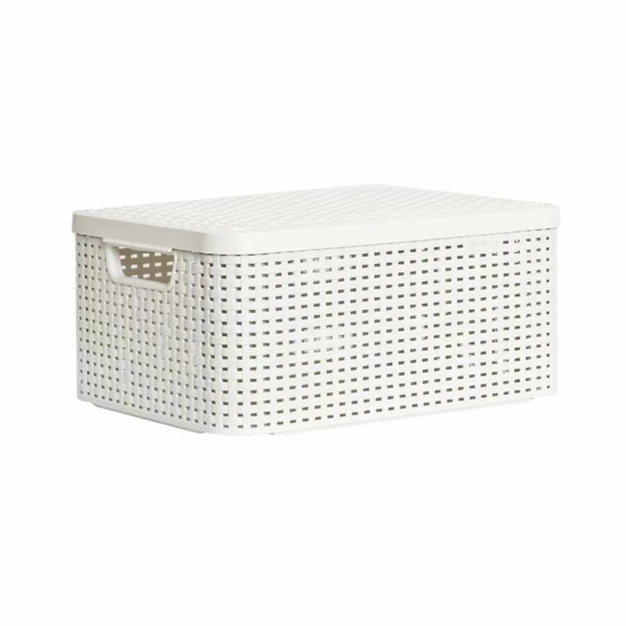 Коробочка пластиковая плетеная. 13) м3502. Прямоугольная корзина с крышкой. Корзина для белья плетеная ивовая лоза. 5 см.