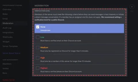Server verification